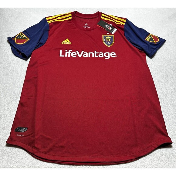 Real Salt Lake MLS Football Soccer Jersey Adidas 2018 Retro Red Authentic NWT - Picture 1 of 15